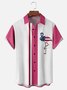 Flamenco Pecho Bolsillo Manga Corta Bolos Camisa