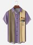 Animal Pecho Bolsillo Manga Corta Bolos Camisa