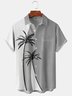 de hombres Árbol de coco Bloque de color Estampado Casual Respirable hawaiano Manga Corta Camisa con Bolsillos