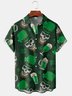 Craneo cerveza Pecho Bolsillo Manga Corta Camisa