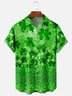 S t. Patrick's día tiburón Pecho Bolsillo Manga Corta Casual Camisa