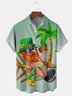 S t. Patrick's día Pecho Bolsillo Manga Corta hawaiano Camisa