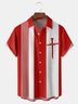 Pascua de Resurrección Cruzado Pecho Bolsillo Manga Corta Casual  Camisa