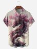 japonés Sakura Continuar Pecho Bolsillo Manga Corta Casual Camisa
