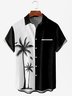 Árbol de coco Pecho Bolsillo Manga Corta hawaiano Camisa