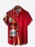 Navidad Decorado Pecho Bolsillo Manga Corta Casual Camisa