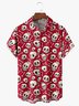 Craneo Pecho Bolsillo Manga Corta hawaiano Camisa