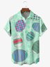 Pascua de Resurrección Huevos Pecho Bolsillo Manga Corta Casual Camisa