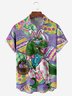 dinosaurio Pascua de Resurrección Huevo Pecho Bolsillo Manga Corta Camisa
