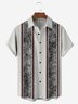 Geometría Pecho Bolsillo Manga Corta Bolos Camisa