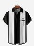 Camisa De Hombre Crucifijo Estampado Casual Respirable Manga Corta Hawaiano