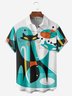 Abstracto Pecho Bolsillo Manga Corta hawaiano Camisa