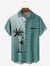 Gradiente Árbol de coco Pecho Bolsillo Manga Corta Camisa