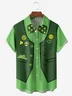 S t. Patrick's día Pecho Bolsillo Manga Corta Casual Camisa