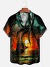 Árbol de coco Pecho Bolsillo Manga Corta hawaiano Camisa