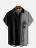 De Hombres Gradiente Árbol Estampado Casual Respirable Hawaiano Manga Corta Camisa