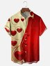S t Enamorado's día Corazón Pecho Bolsillo Manga Corta Camisa